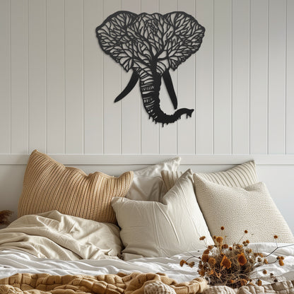 Elephant Tree Metal Wall Art