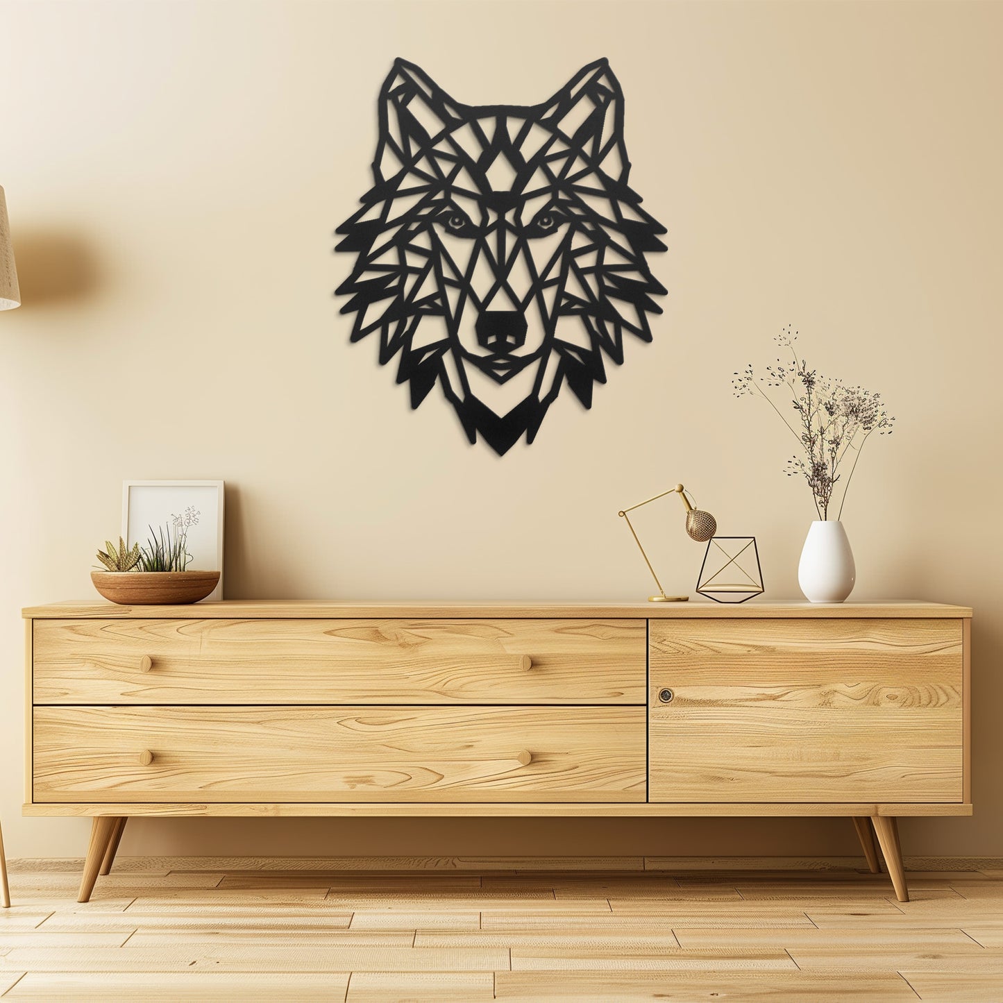 Bohemian Wolf Metal Wall Art