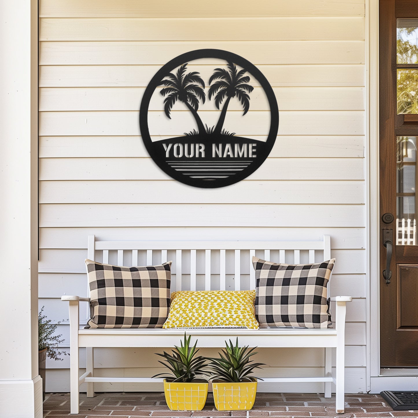 Custom Palm Trees Metal Sign, Metal Sign For Beach Lovers