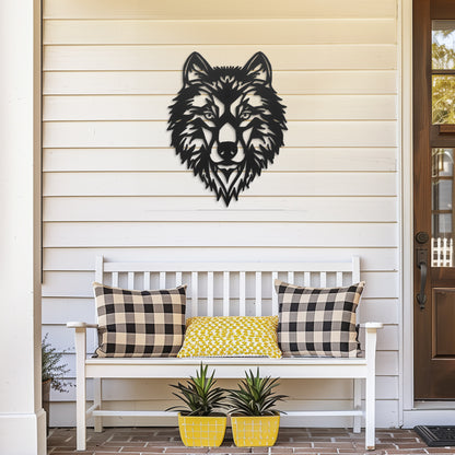 Bohemian Wolf Metal Wall Art