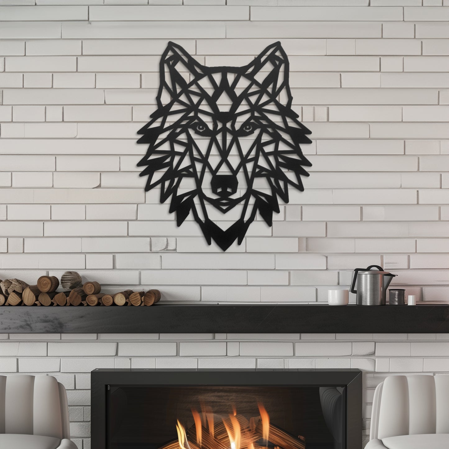 Bohemian Wolf Metal Wall Art