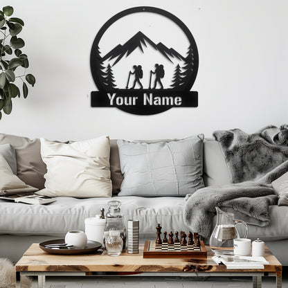 Custom Hiking Metal Wall Art, Gift For Hikers