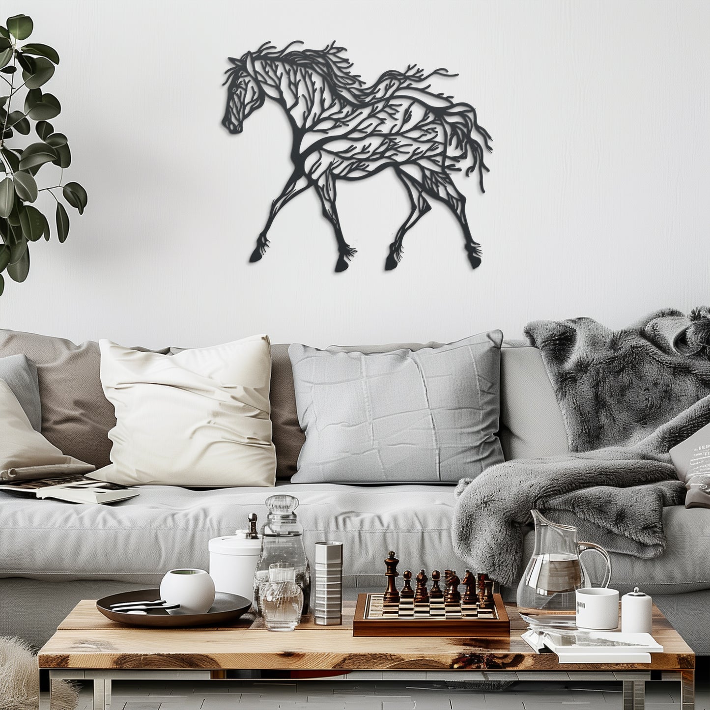 Horse Tree Metal Wall art, Equestrian Decor