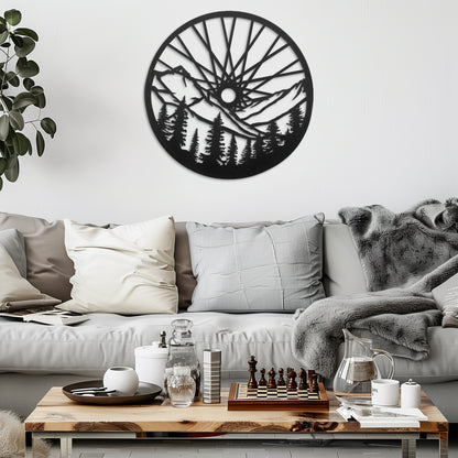 Bicycle Wheel Metal Wall Art, Mountain biking Metal Wall Art