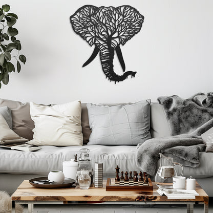 Elephant Tree Metal Wall Art