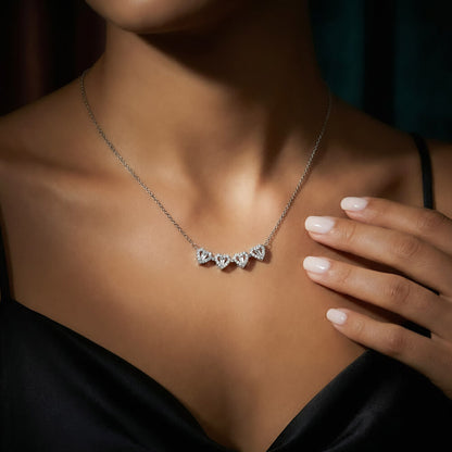 Non-Message Card Magnetic Hearts Necklace
