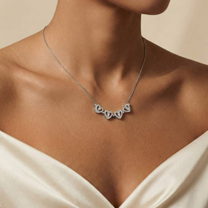 Non-Message Card Magnetic Hearts Necklace
