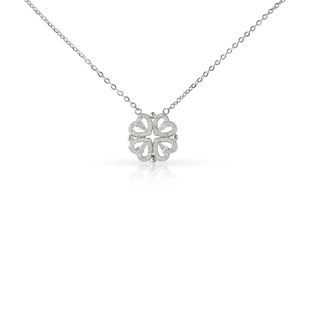 Non-Message Card Magnetic Hearts Necklace