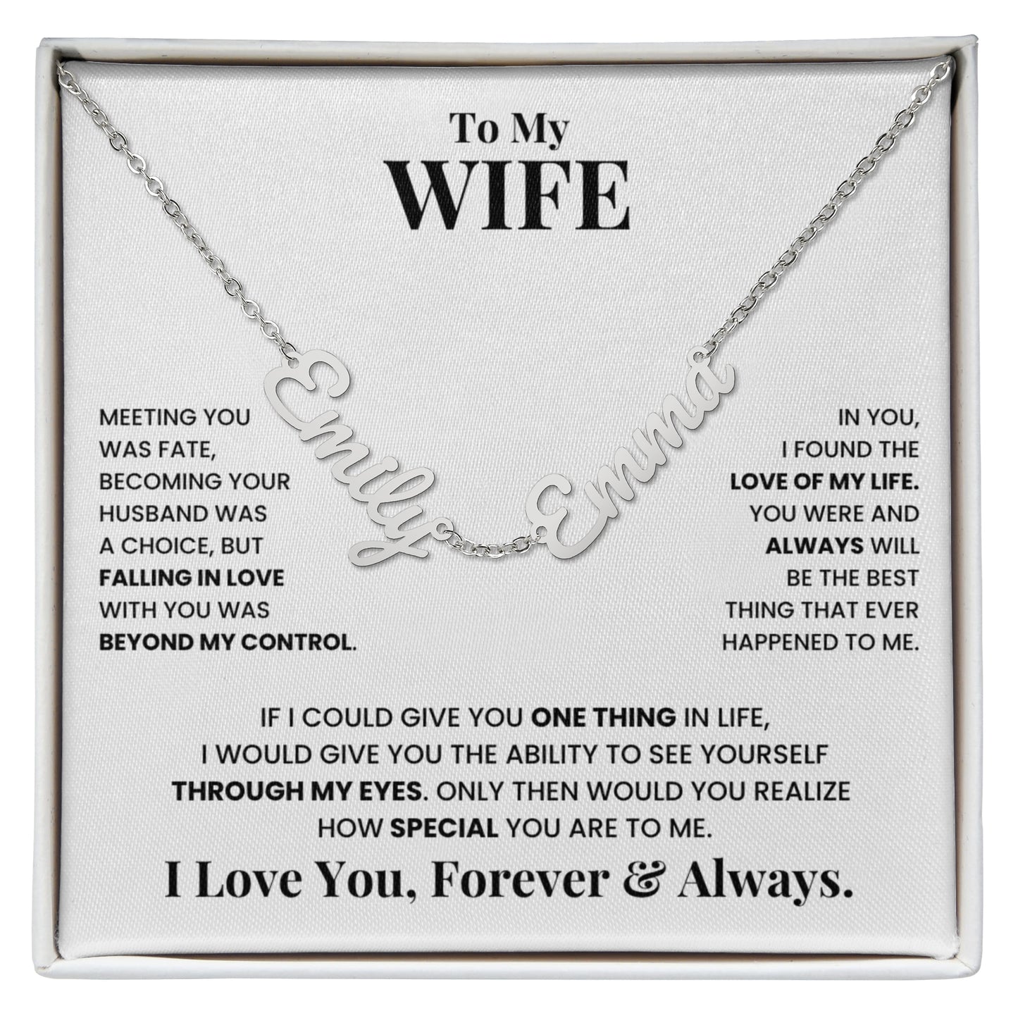 To My Wife - Multiple Name Necklace