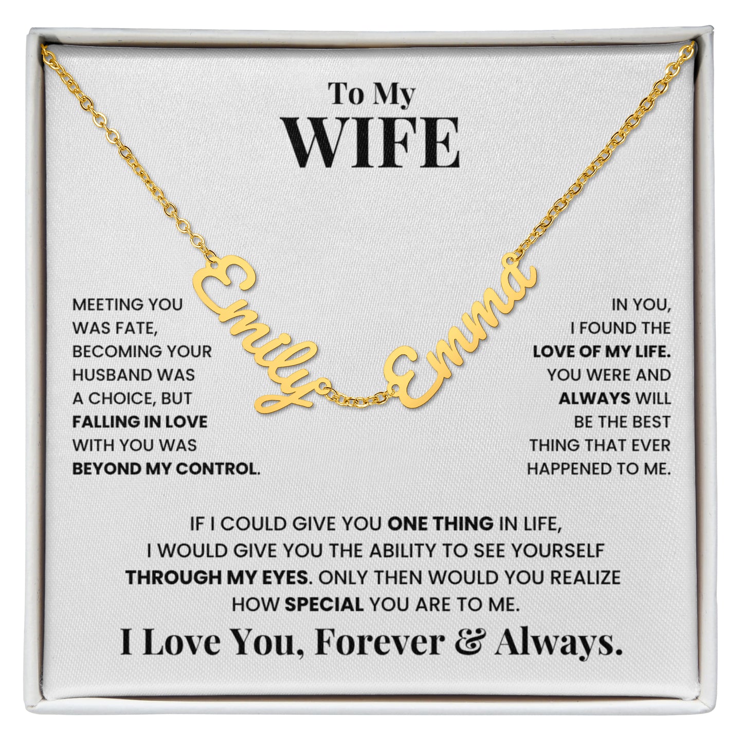 To My Wife - Multiple Name Necklace