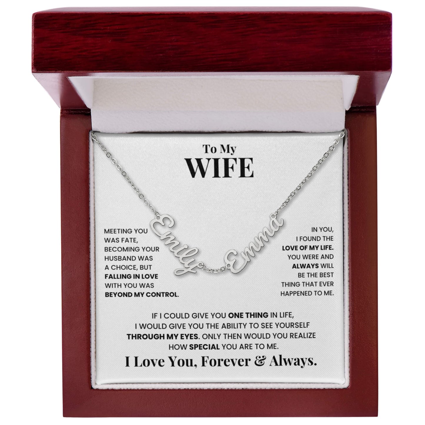 To My Wife - Multiple Name Necklace