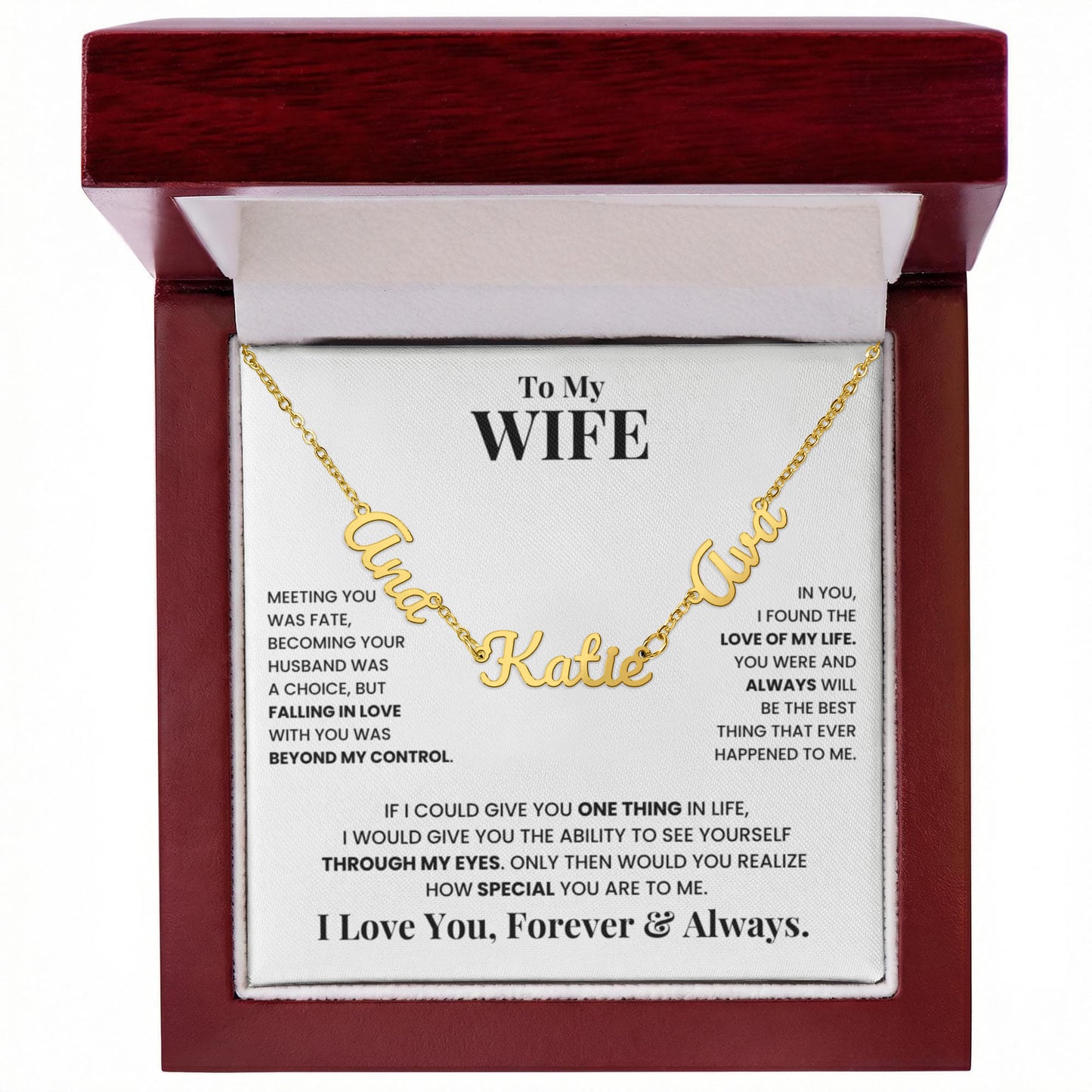 To My Wife - Multiple Name Necklace
