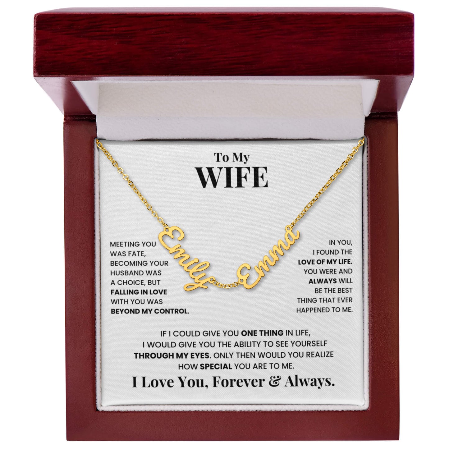 To My Wife - Multiple Name Necklace