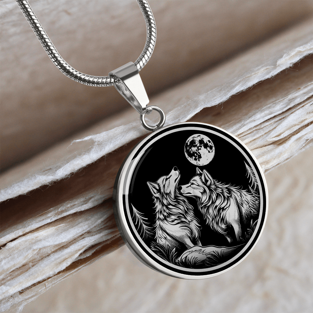 Double Howling Wolf Stainless Steel Animal Pendant – GTHIC