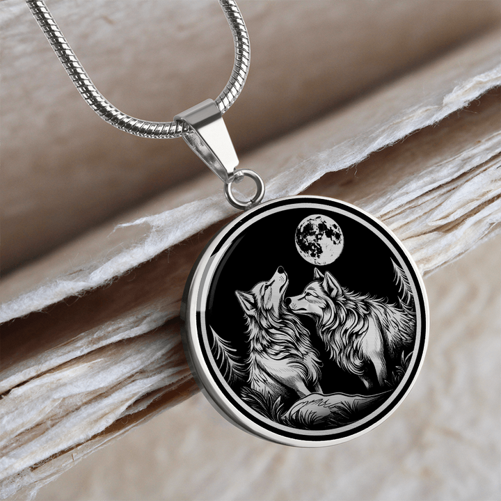 Wolf on sale couple necklace