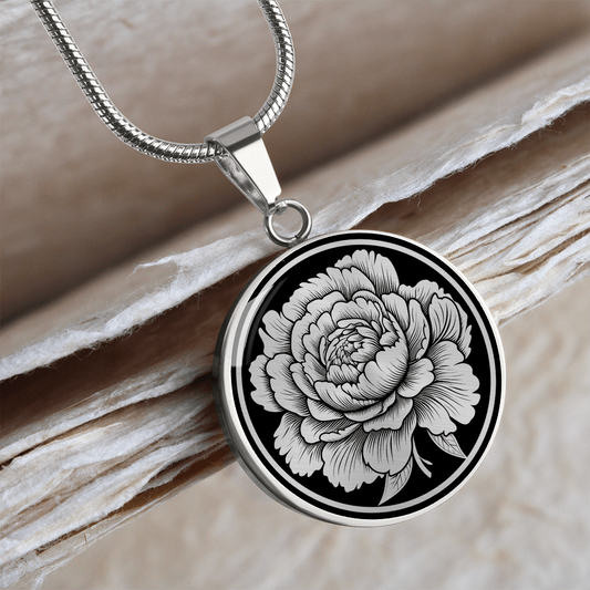 Custom Peony Flower Necklace