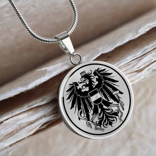 Custom Austrian Eagle Circle Necklace