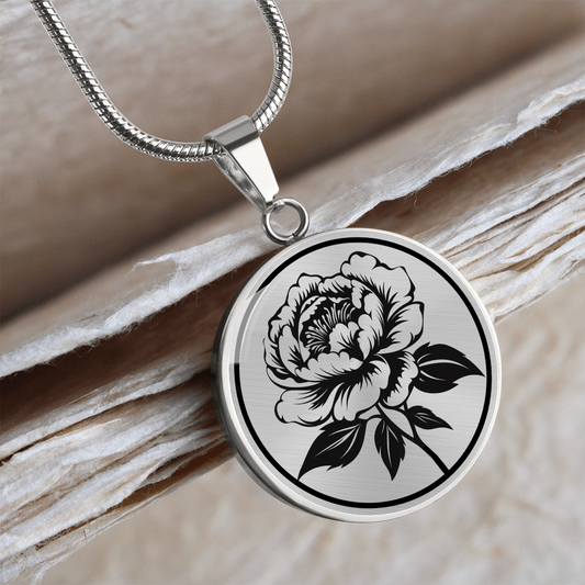 Custom Peony Flower Necklace