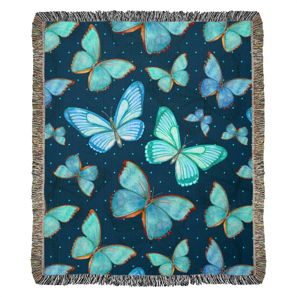 Bohemian Butterfly Heirloom Woven Blanket
