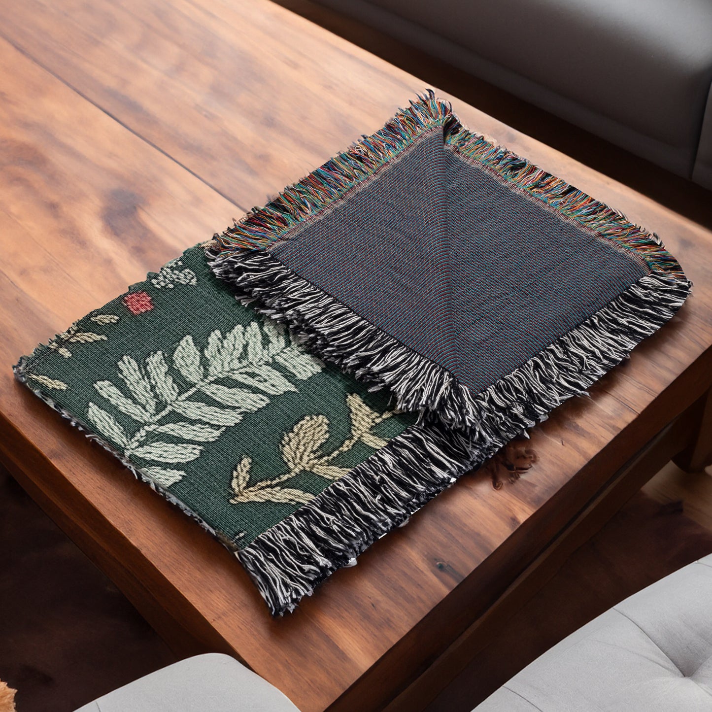 Woodland Animals Woven Blanket