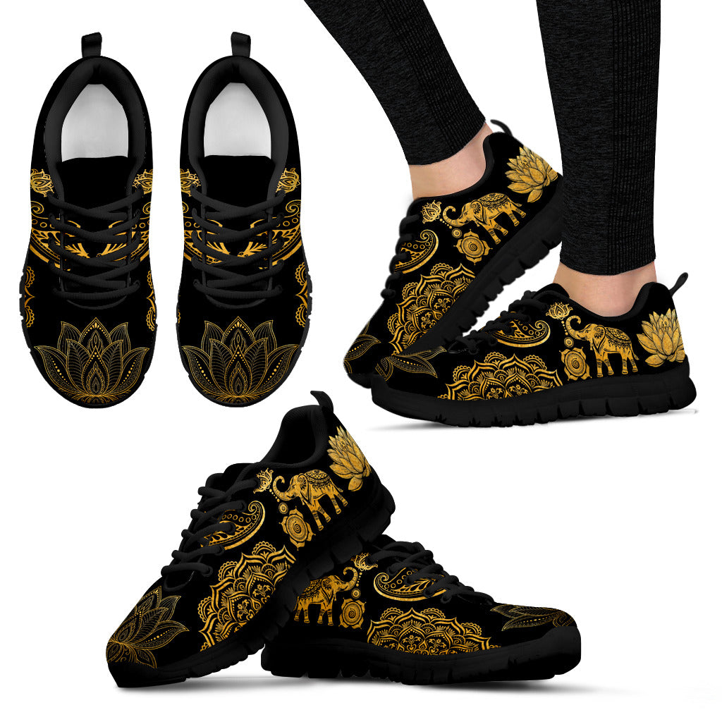 Golden Lotus Elephant Sneakers | woodation.myshopify.com