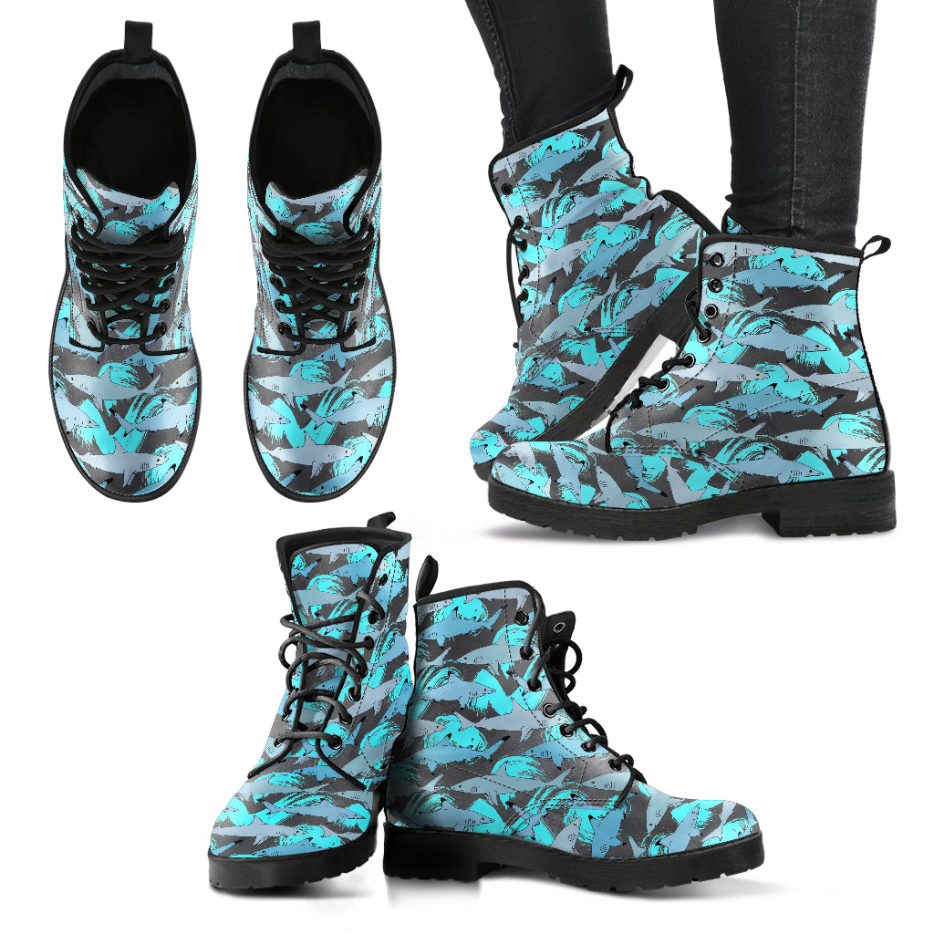Pattern Print Shark Comfy Winter Boots
