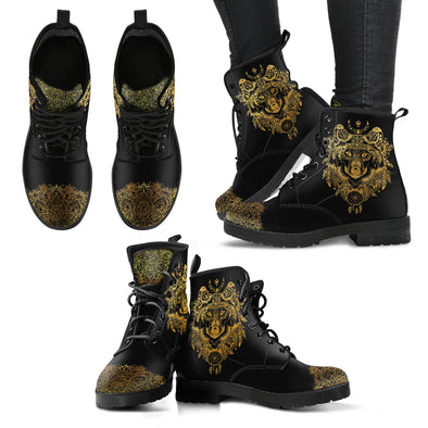 Golden Mandala Wolf Boots | woodation.myshopify.com