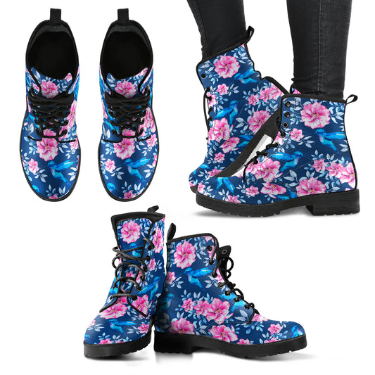 Floral Hummingbird Boots | woodation.myshopify.com