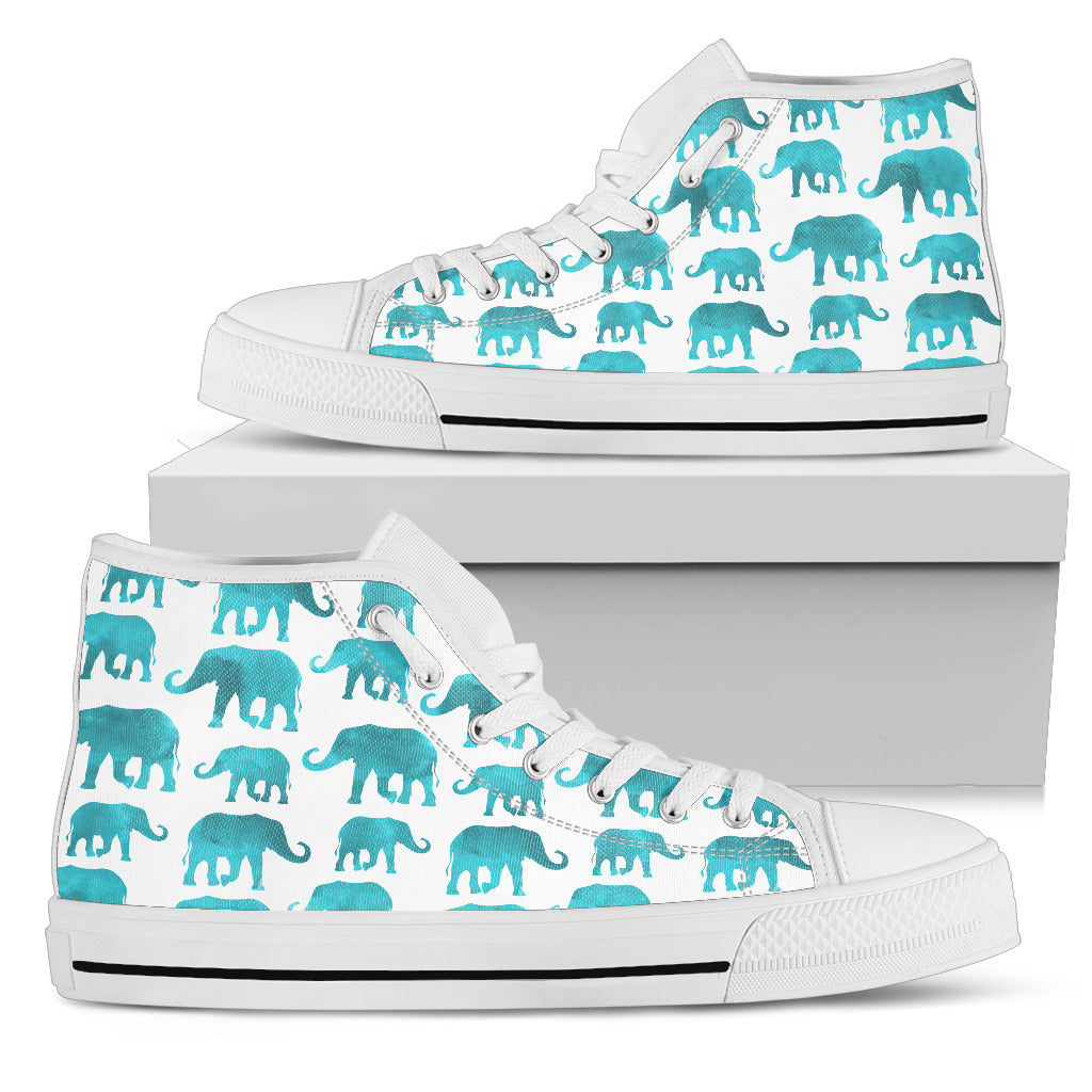 Watercolor Elephant High-Top Shoes | woodation.myshopify.com