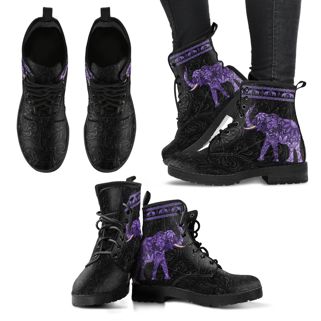 Purple Bohemian Elephant Boots | woodation.myshopify.com
