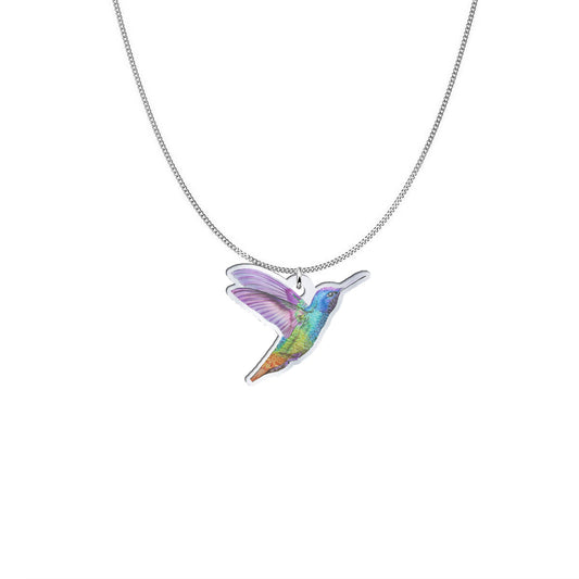 Hummingbird Art - Personalized Necklace