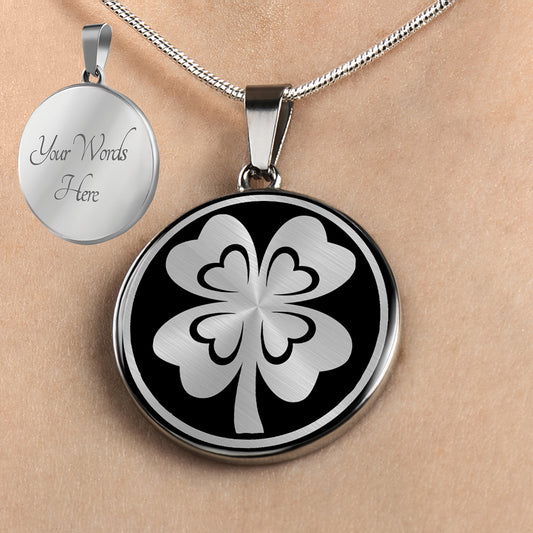 Personalized Four Leaf Clover Necklace