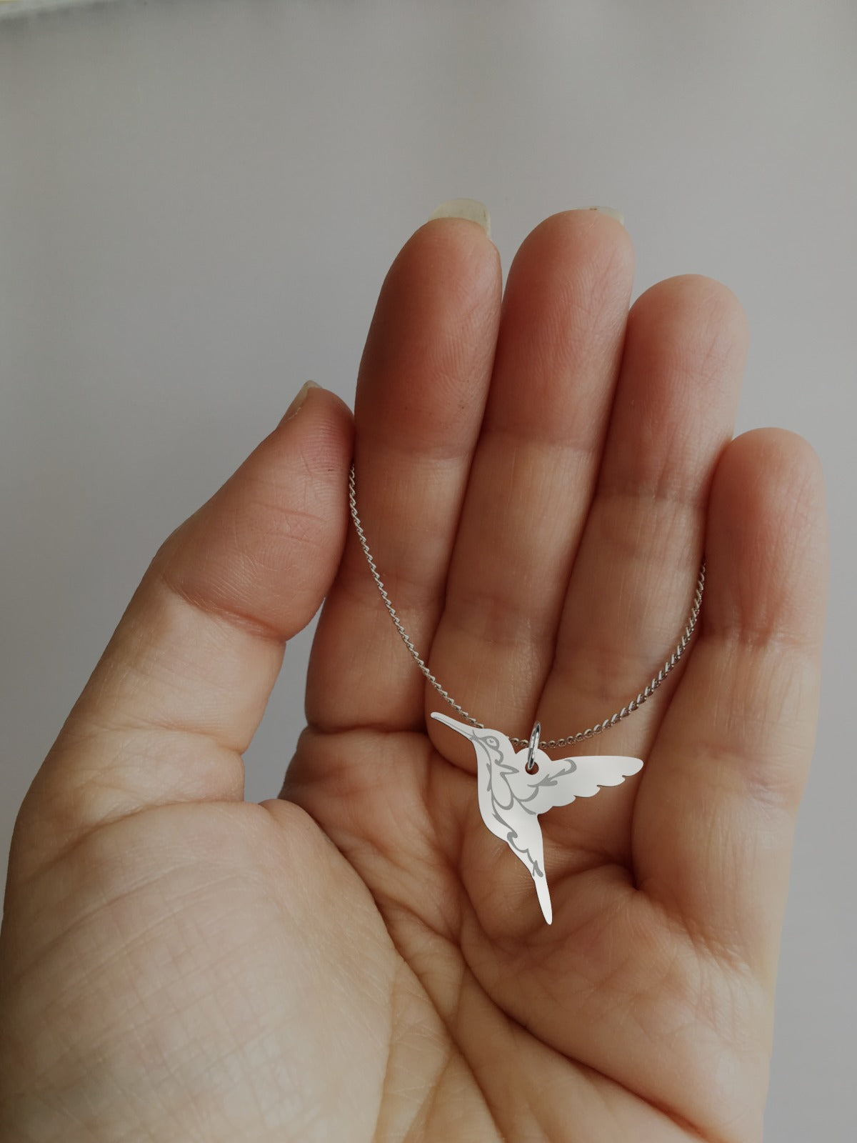 Silver Hummingbird Necklace