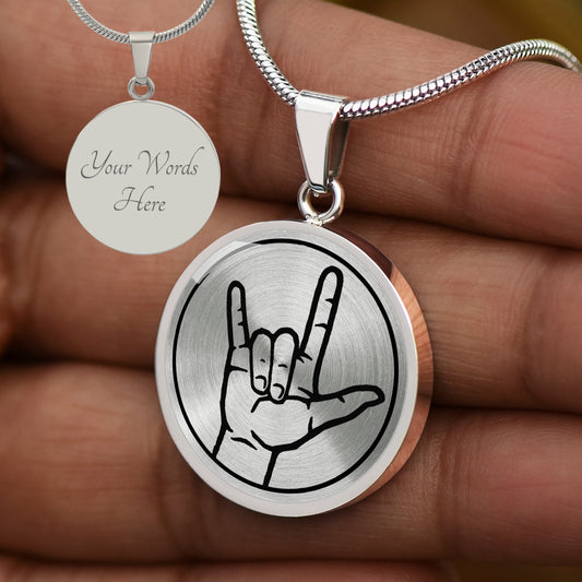 Custom ASL "I Love You" Necklace