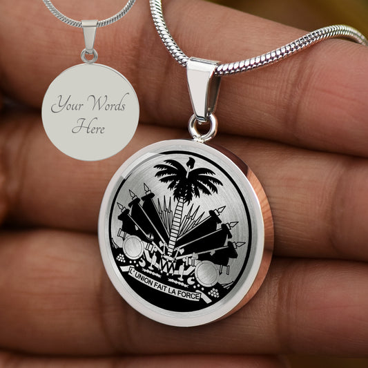 Custom Haiti Emblem Necklace