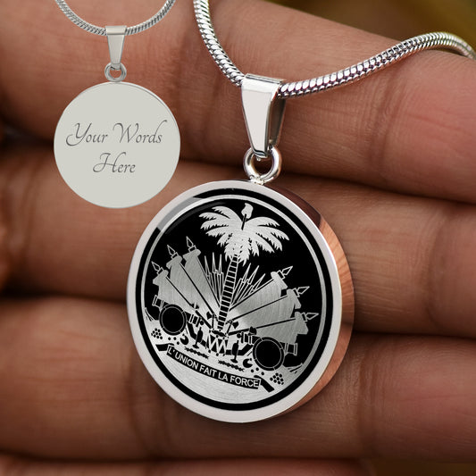 Custom Haiti Emblem Necklace