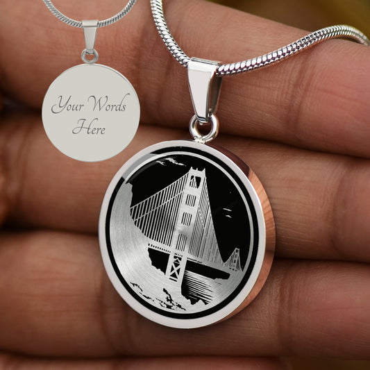 Personalized Golden Gate Black Necklace