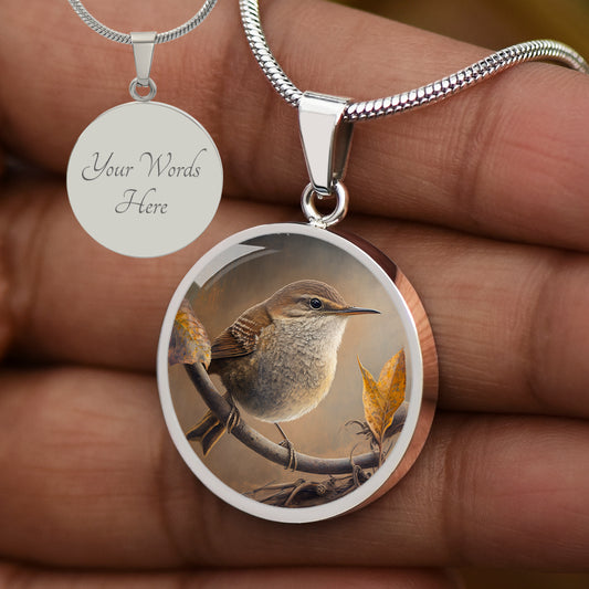 Personalized House Wren Necklace