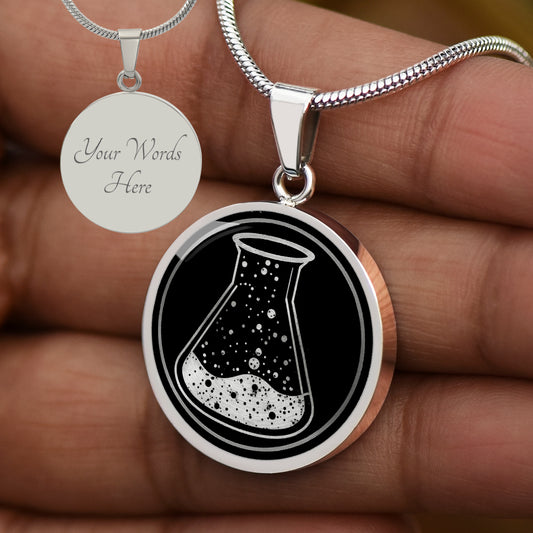 Personalized Lab Beaker Necklace, Science Jewelry