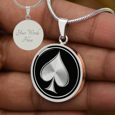 Personalized Spades Poker Necklace