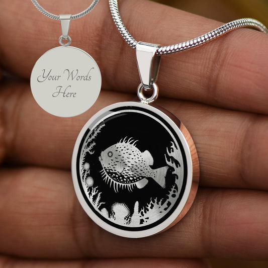 Personalized Puffer Fish Necklace