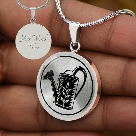 Personalized Watering Can Necklace, Gardening Gift