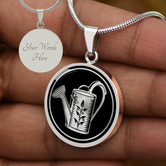 Personalized Water Pot Necklace, Gardening Gift