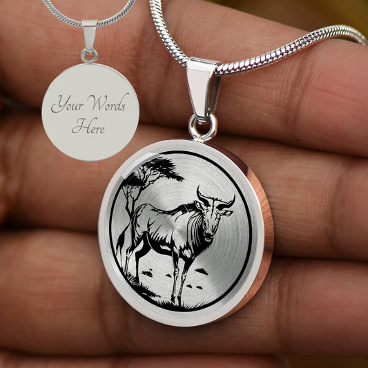 Personalized Wildebeest Necklace