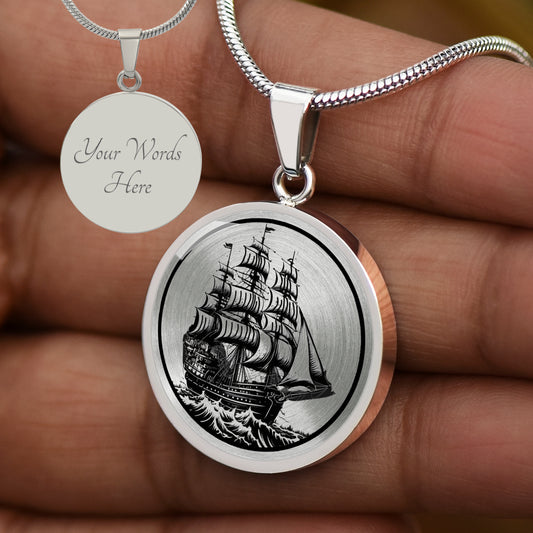 Personalized Pirate Ship Necklace