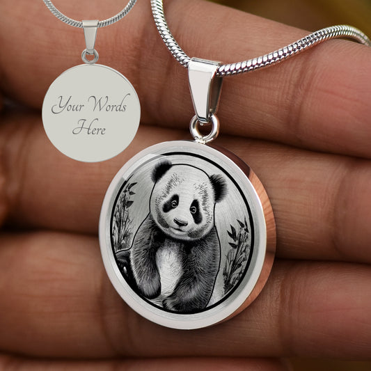Personalized Panda Bear Necklace