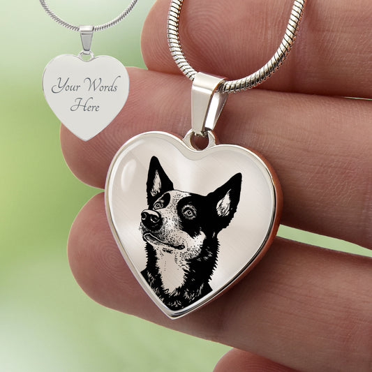 Custom Australian Cattle Dog Heart Necklace