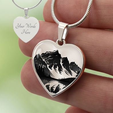 Custom Banff National Park Heart Necklace