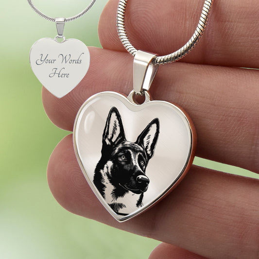 Custom Belgian Malinois Heart Necklace