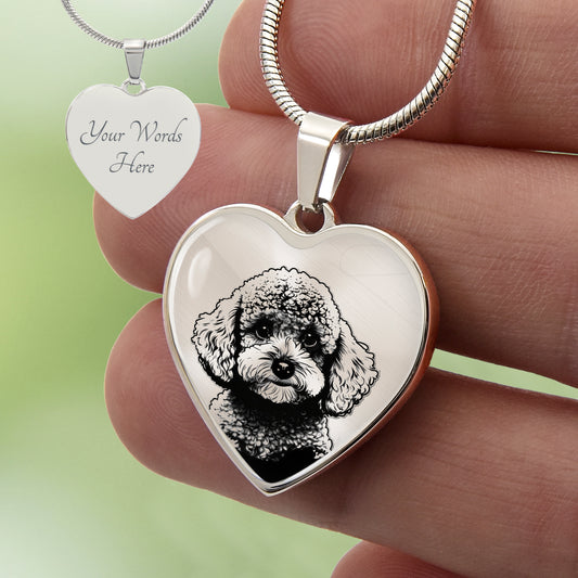 Custom Bichon Frise Heart Necklace